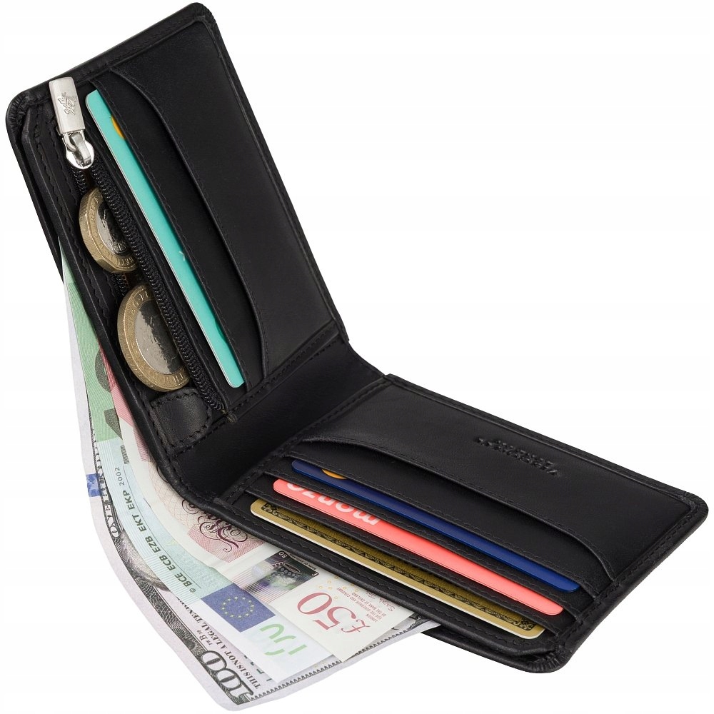 Pánská kožená peněženka Visconti s integrovanou technologií Rfid, černá