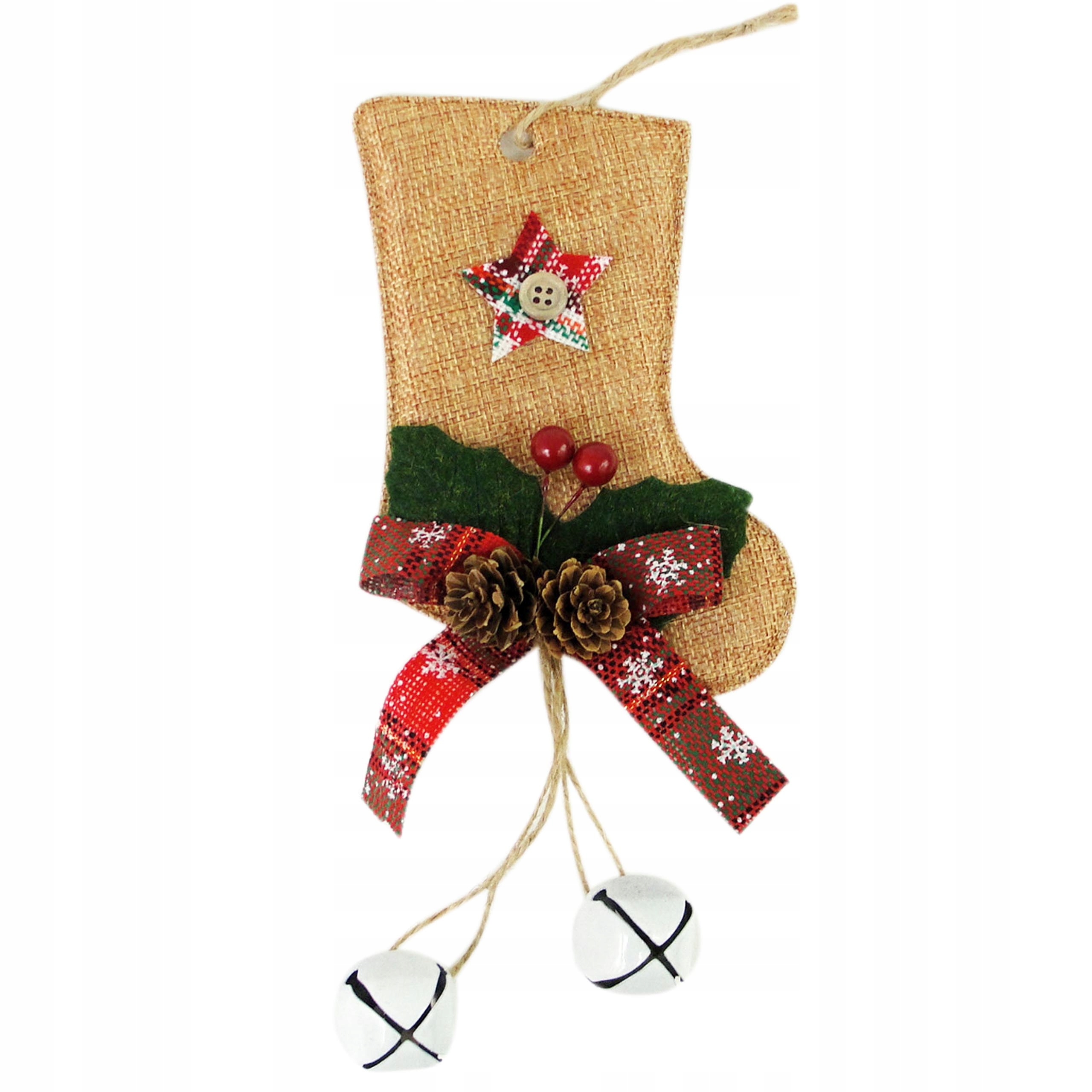 

Zawieszka na choinkę Bucik z dzwonkiem święta 29cm