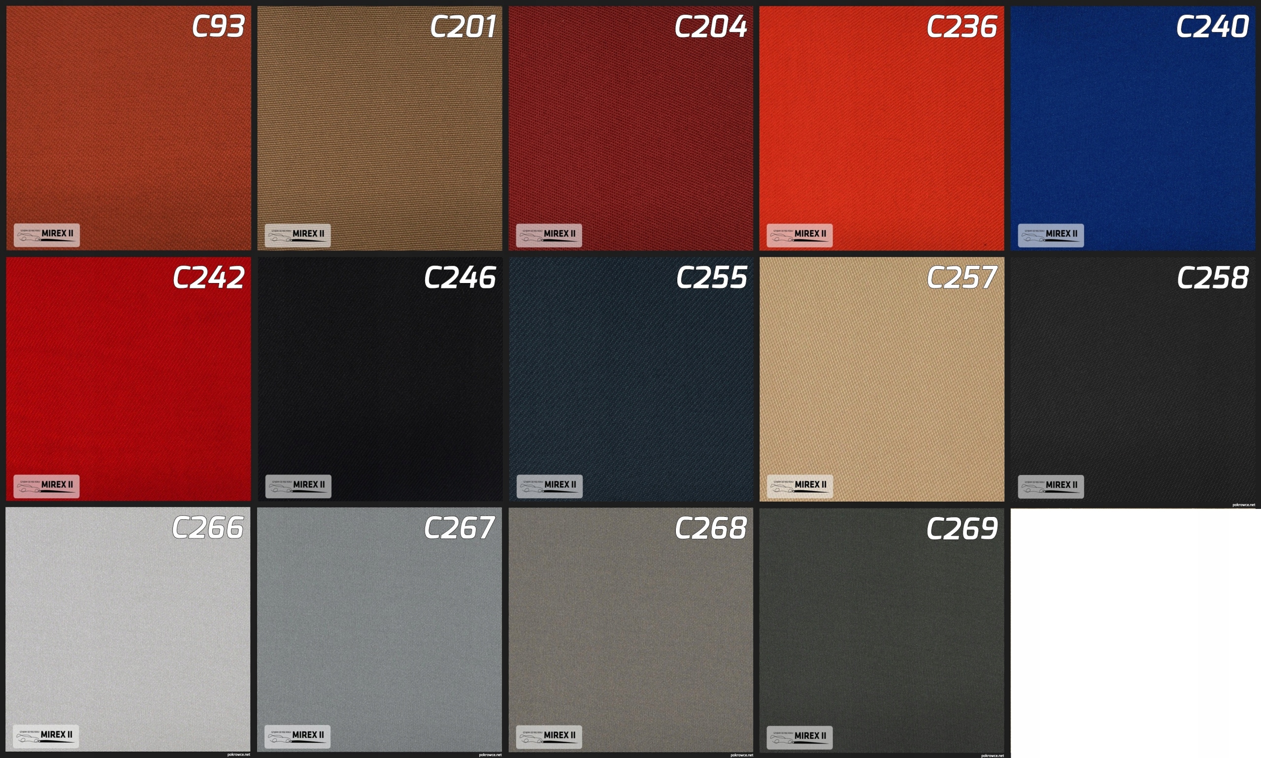 Pokrowce z tkanin tapicerskich Toyota Corolla E210 Producent MIREX II