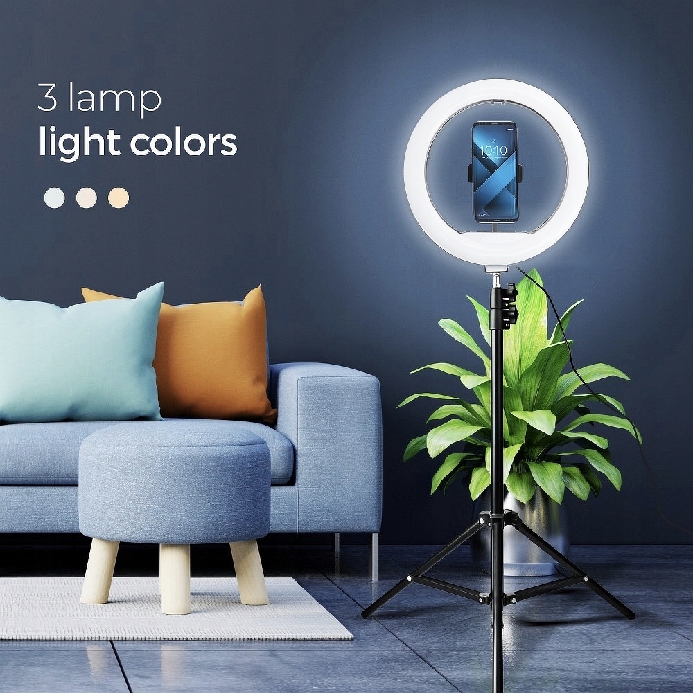 Selfie Ring Fill kruhové Led světlo 13'' stativ, černé