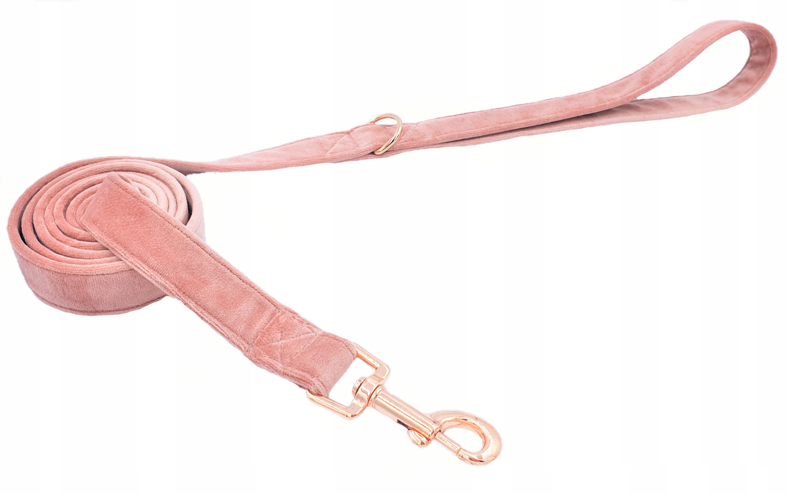 

Smycz Dla Psa Welur Rose Gold Solidna Brudny Róż