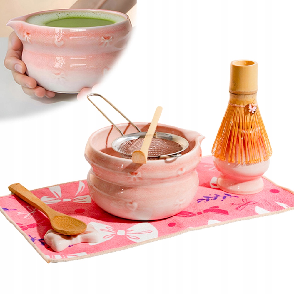 Matcha Set Sada Na Čaj Bambusové Míchadlo A Sítko 8 Ks