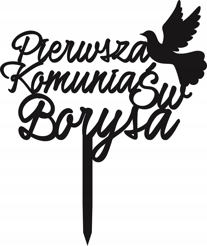 

Topper na komunię Komunia Święta z imieniem Imię