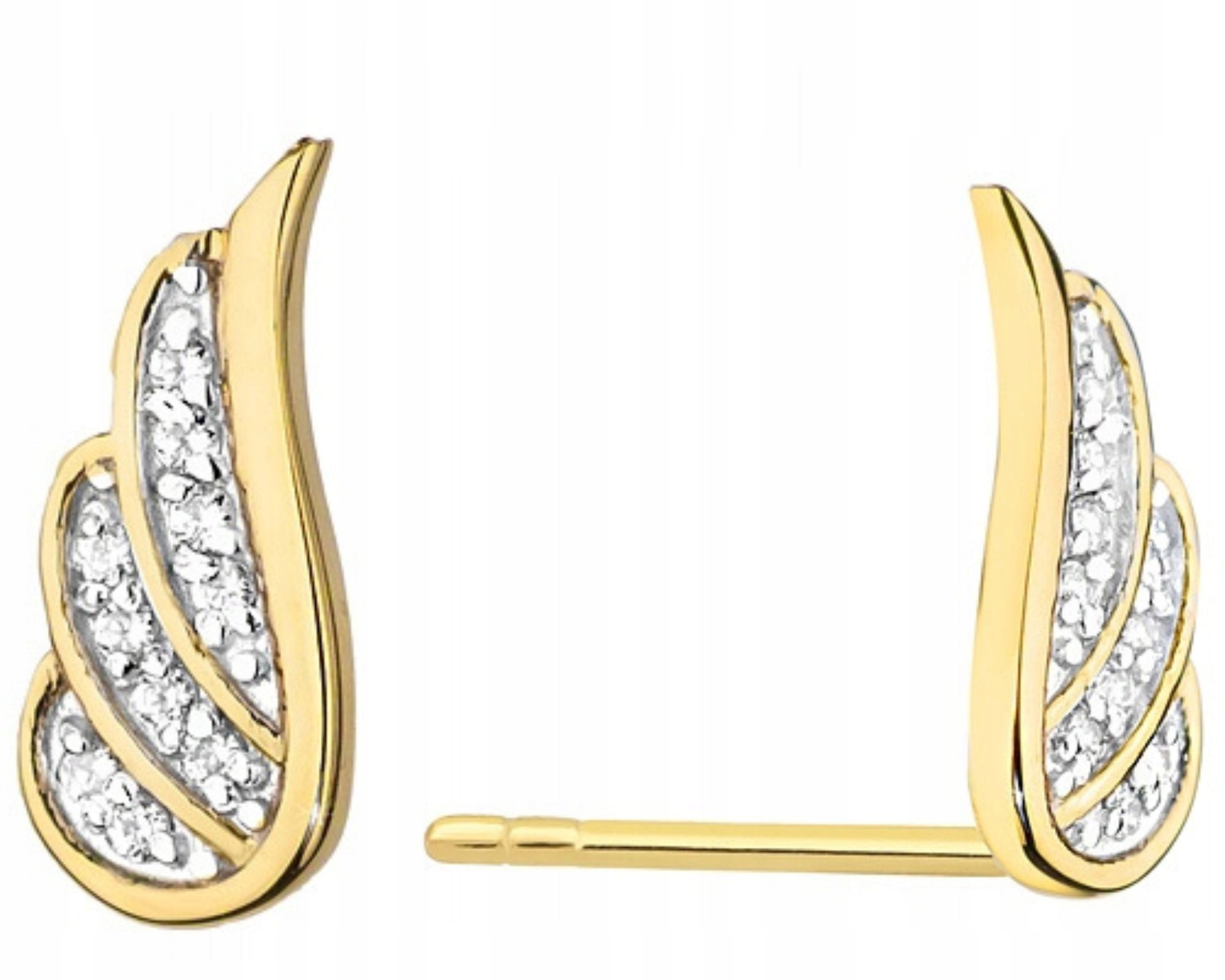 Náušnice s brilianty a křídly andělského křídla