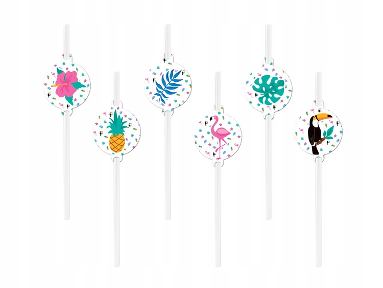 

Słomki Papierowe Proste Motyw Hawajski 6 Szt