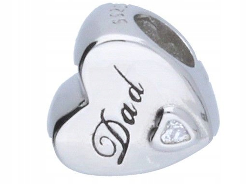Stříbrný přívěsek 925 bead srdce nápis dad 2,44g, ideální jako dárek