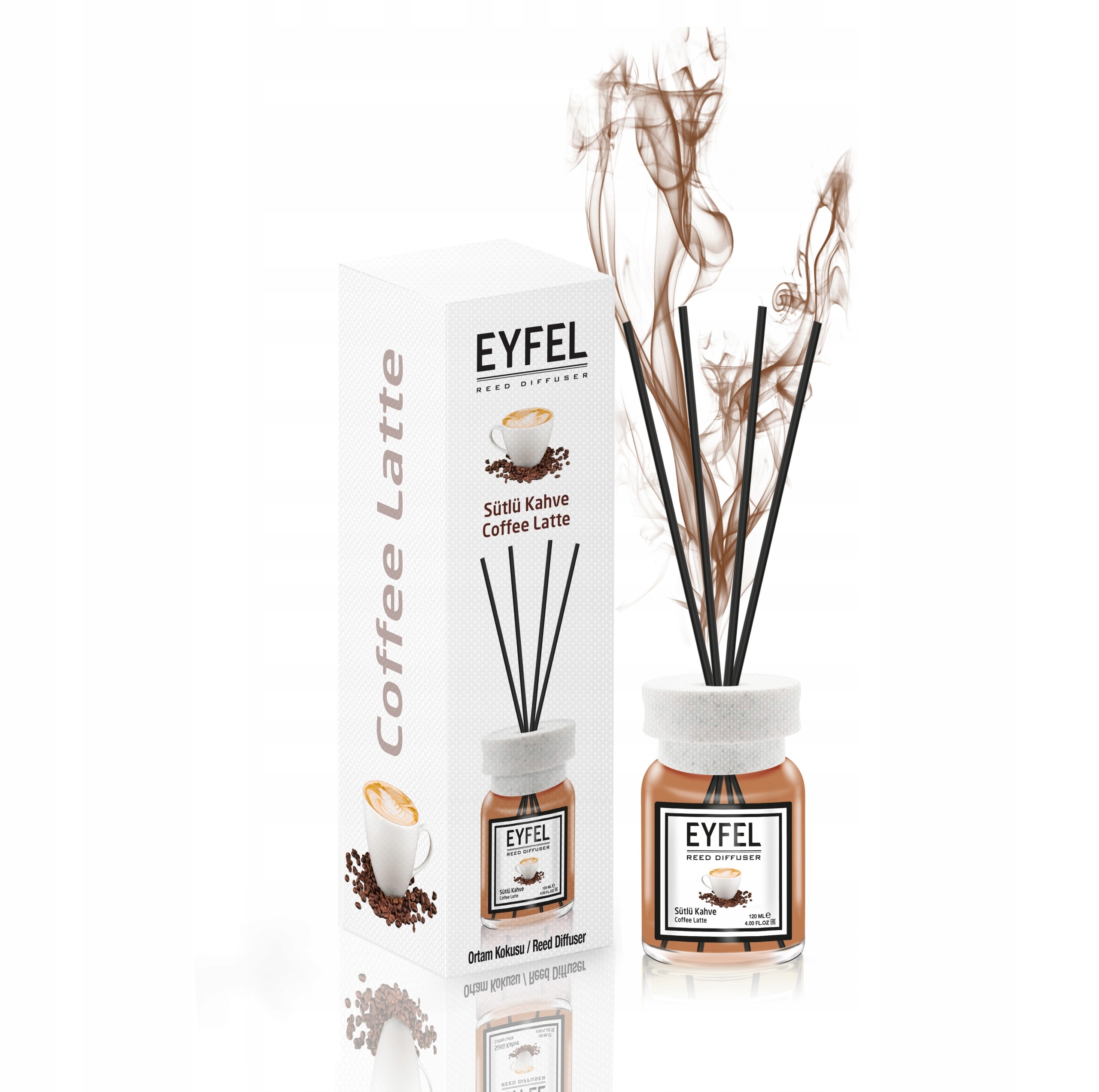 CAFFE LATTE EYFEL ZAPACHY DO DOMU PATYCZKI 120 ML