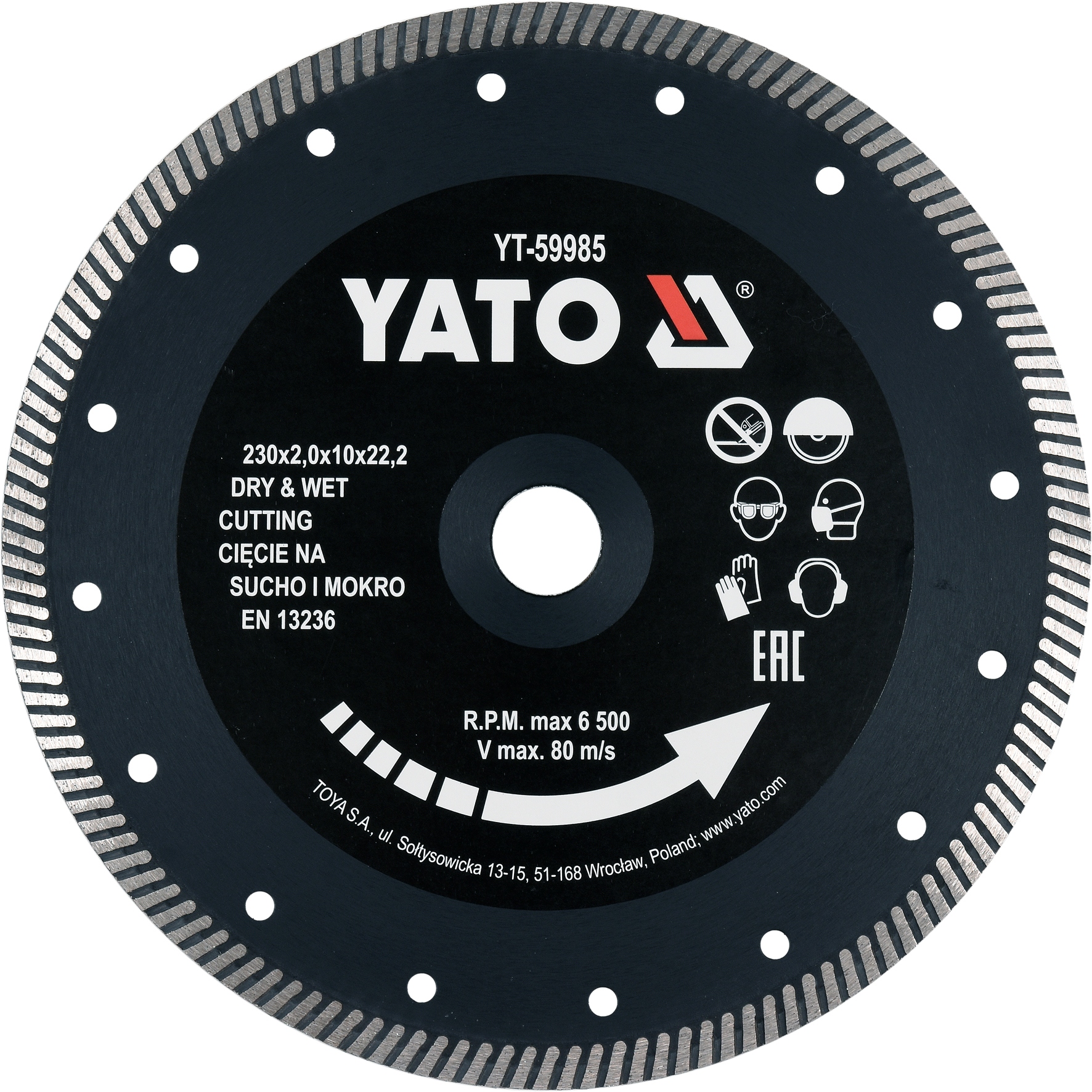 

Yato Tarcza Diamentowa Do Gres Kamień Żelbet 230mm