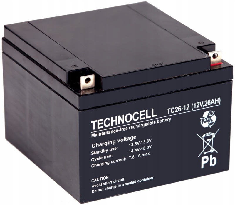 Akumulator Bateria Agm Vrla Technocell Tc 12V 26Ah TC26-12 TC26 Centrala
