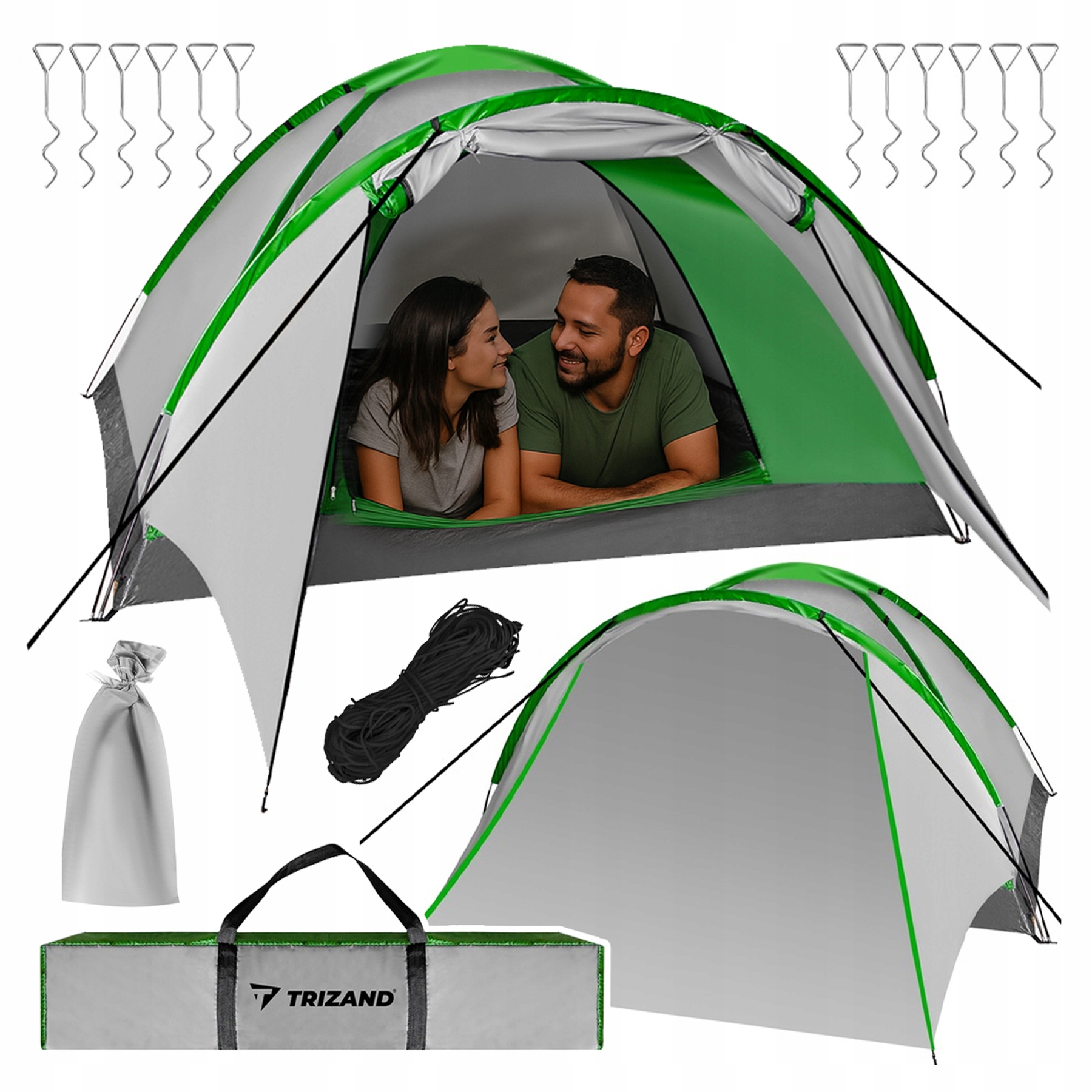 Stan Turistický Rodinný Pevný Kempingový pro 4 Osoby Iglú 320 x 200 cm