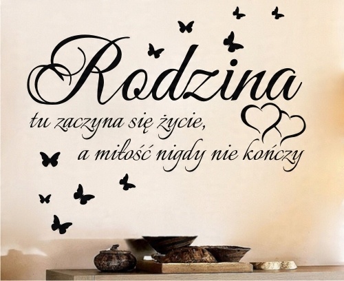 

Naklejka na ścianę Rodzina tu zaczyna 120X60 nr116