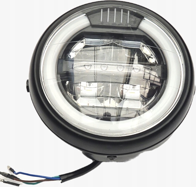 Motocyklová lampa Světlomet Led 4 pin 18 cm Cafe Racer Romet Chopper