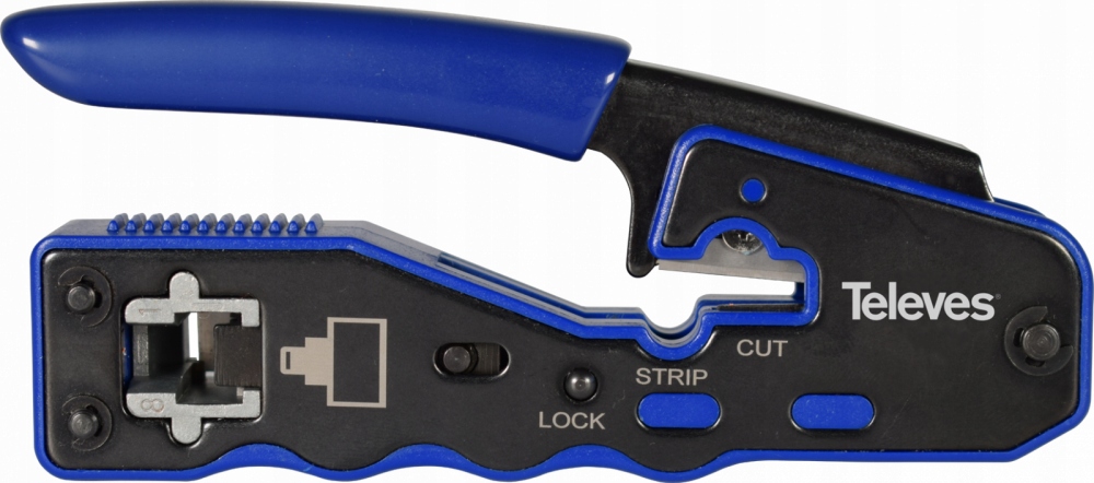 Zaciskarka do złączy RJ45 z automatycznym cięciem Televes 209802