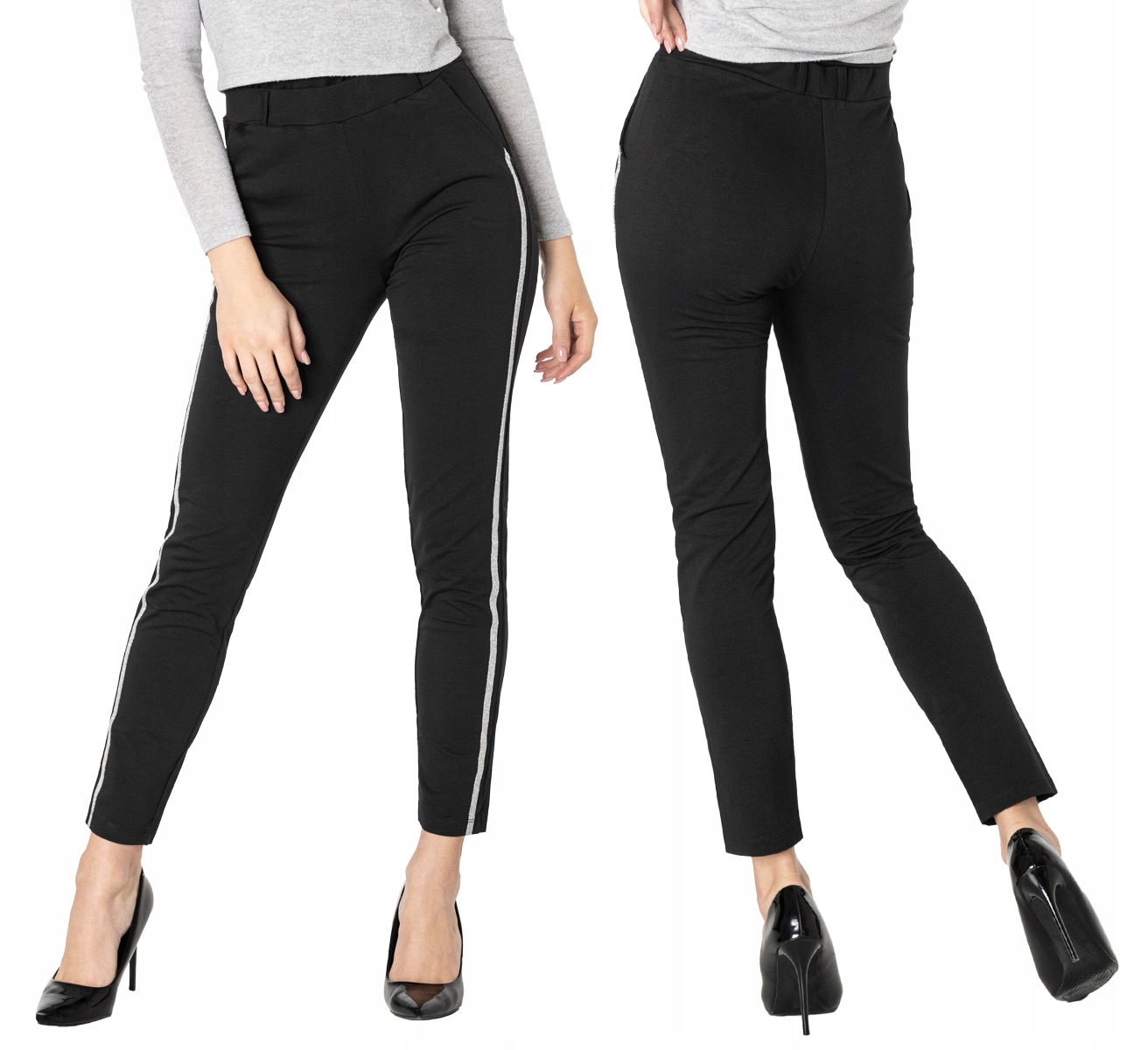 

Spodnie Legginsy Damskie z Lampasami 46647 r XXL