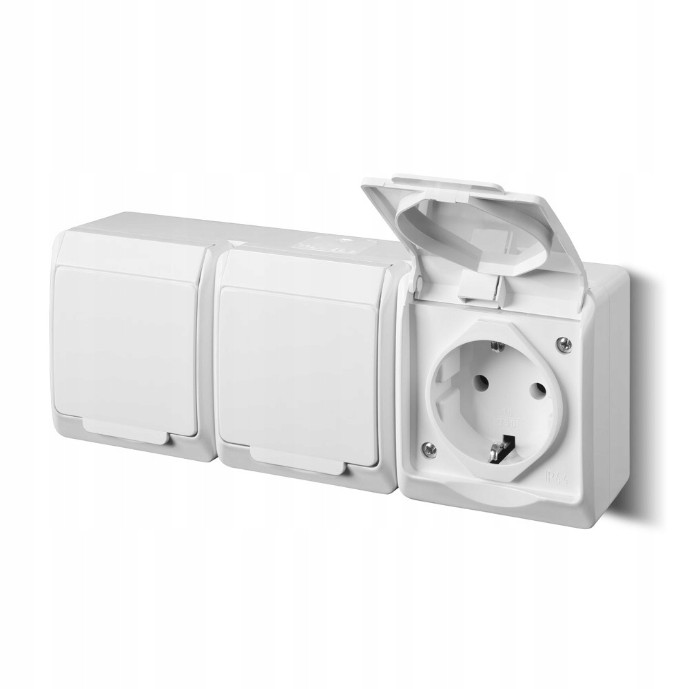

Gniazdo potrójne Schuko n/t IP44 0326-02 Hermes