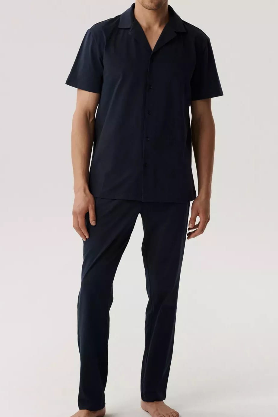 Pánské rozepínací pyžamo Atlantic BNMP-002 tmavě modré [Velikost S]