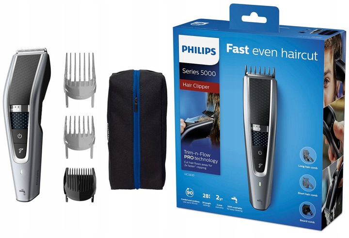 Zastrihávač vlasov Philips HC5630, krytky, vodotesné puzdro