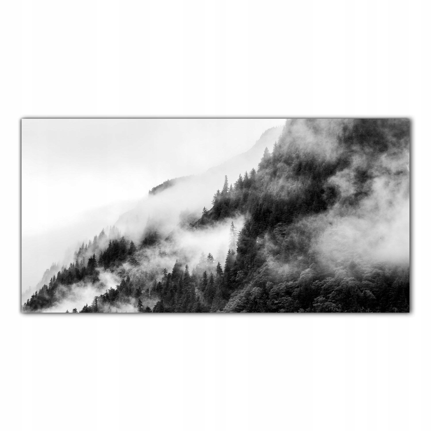 Hory Podzimní mlha 140x70 Tvrzené skleněné panely