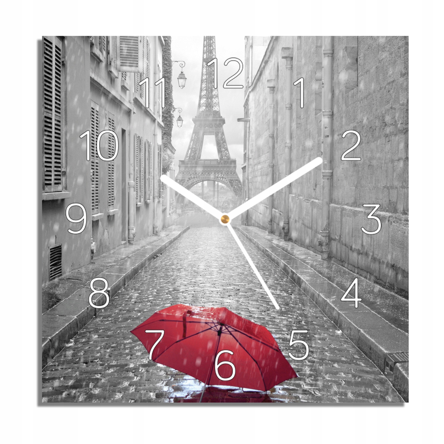 

Ulica parasol deszcz zegar na szkle do biura 30x30