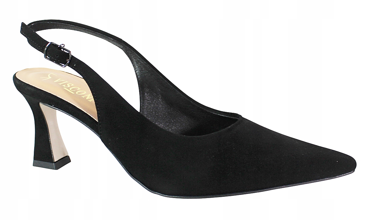 Dámské sandály Kůže Visconi 7617498/330 Černé Semišové Elegantní 36