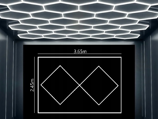 Lampa LED SQUARE P3 2S 245x365 Kwadraty Warsztat Garaż Salon ALU