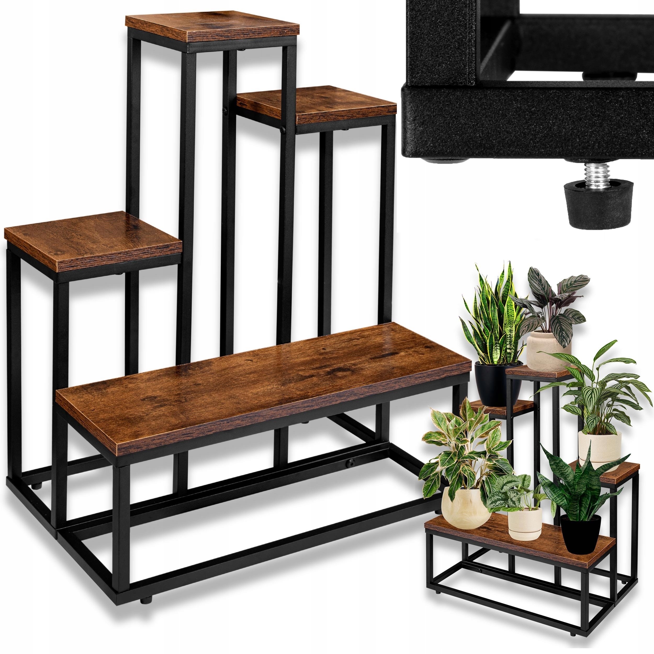 KWIETNIK METALOWY STOJAK NA KWIATY INDUSTRIALNY RUSTYKALNY MOCNY SOLIDNY