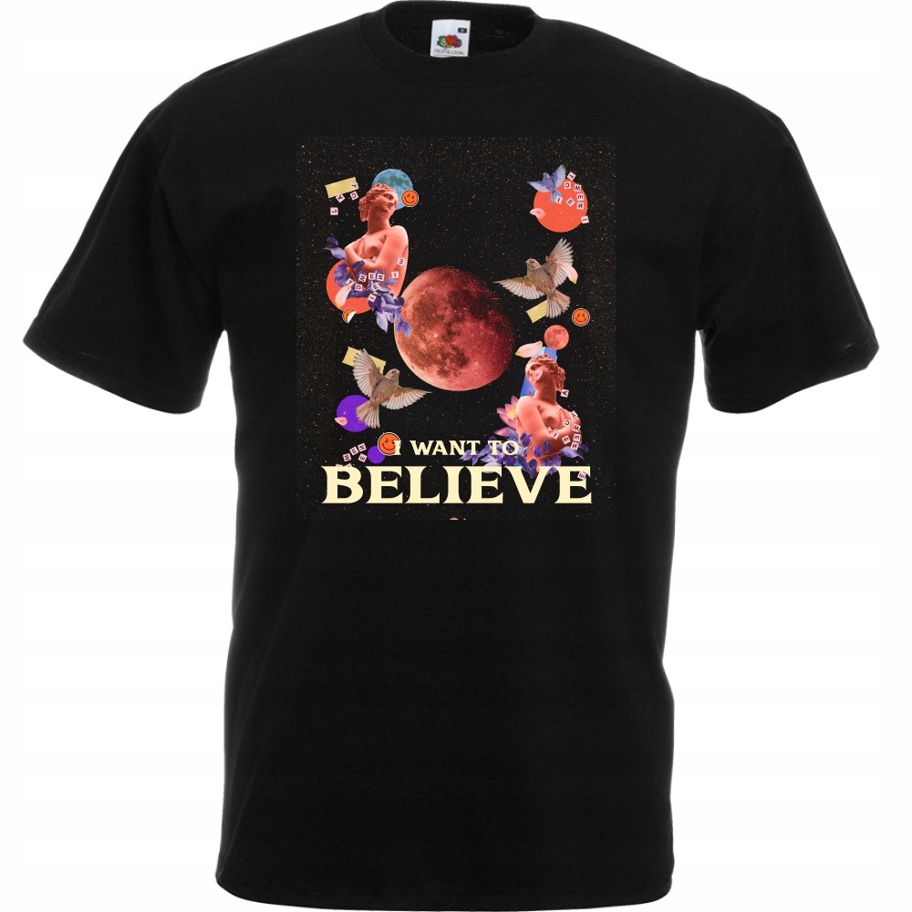 

Koszulka i want to believe kolaż XL czarna