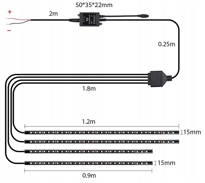NEONY LED x4 POD SAMOCHOD TASMY PILOT EAN 5903713046318