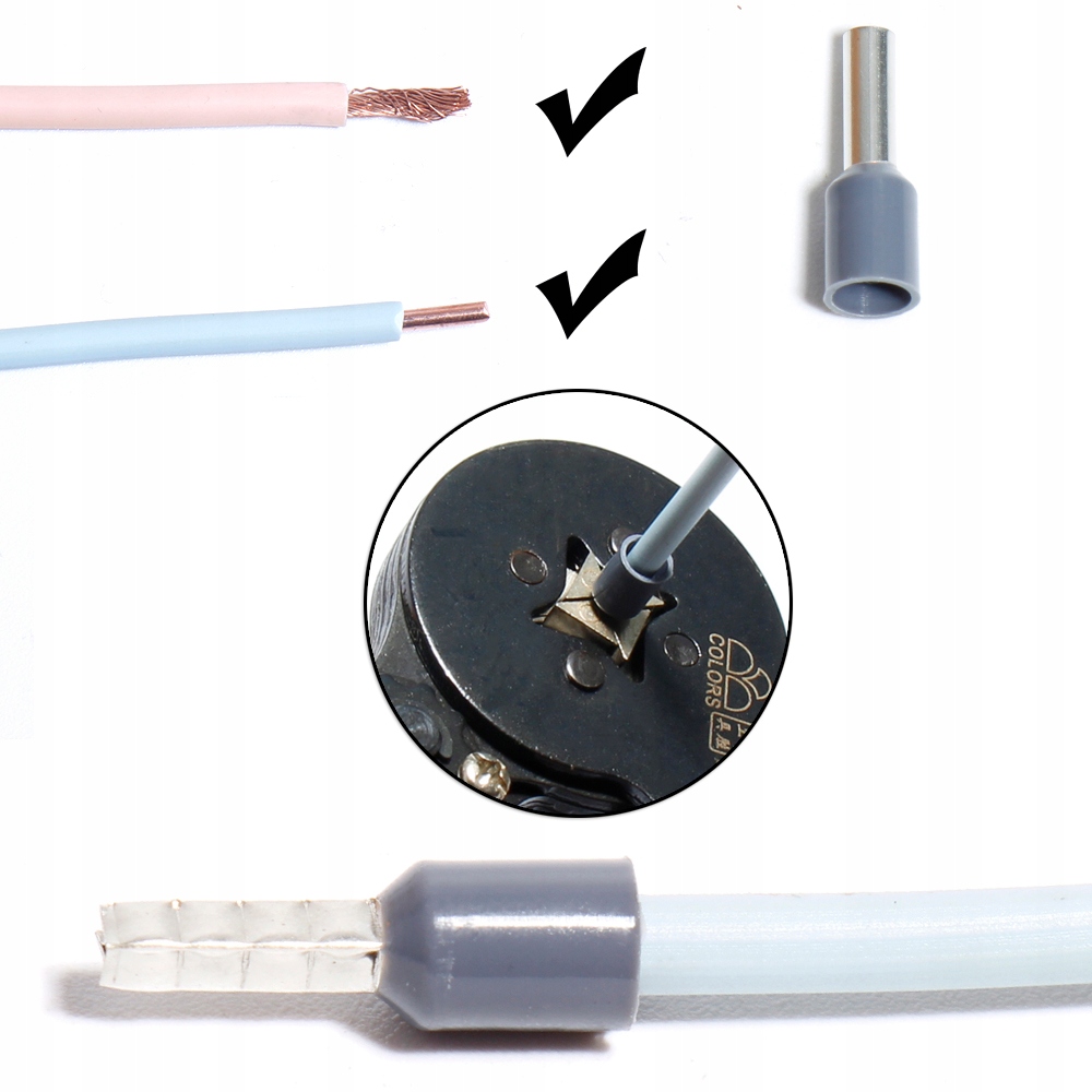 ZREE TULEJEK KONEKTORÓW PRASKA zestaw izolowane tuleje z narzędziem 1200SZT Model 1200SZT TULEJEK KONEKTORÓW