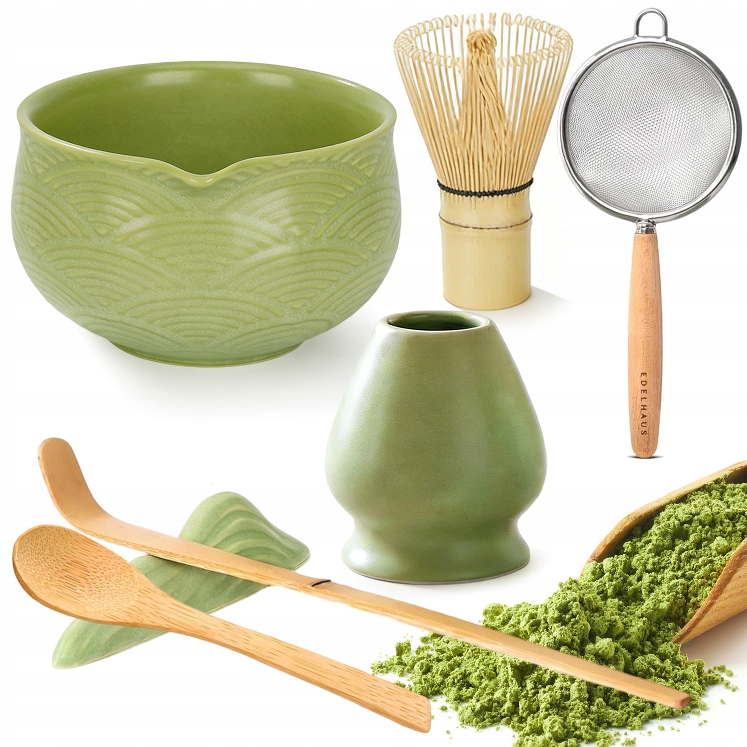 Levně Sada Metliček Chasen Štětec Na Čaj Matcha+lžička Šachak 7KS Dárek