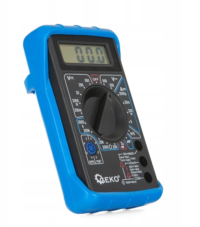 MULTIMETR MIERNIK PRĄDU CYFROWY ELEKTRYCZNY LCD Z BUZEREM GEKO GEKO Marka Geko