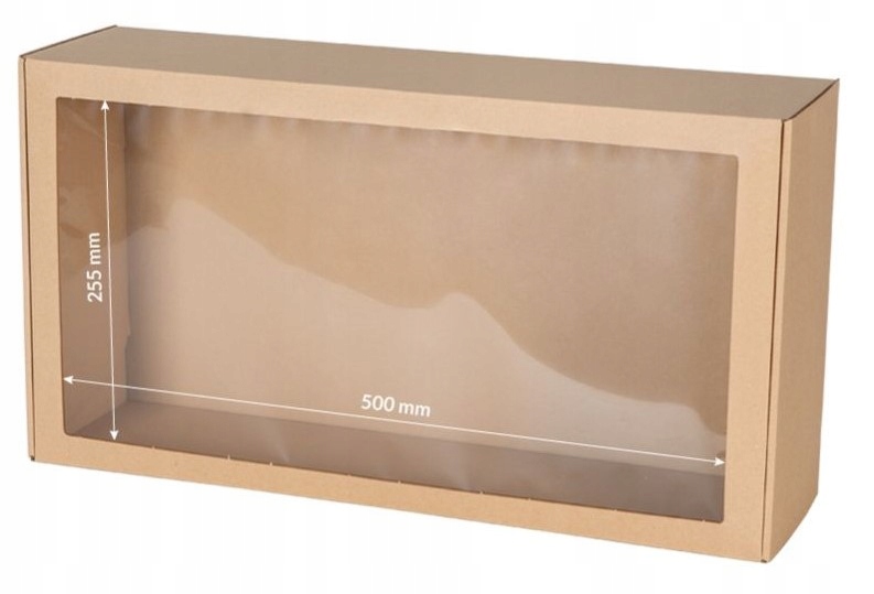Pudełko z Okienkiem 55x30x15 Pudełko Prezentowe Karton Fasonowy Na Prezent Wysokość zewnętrzna 15 cm