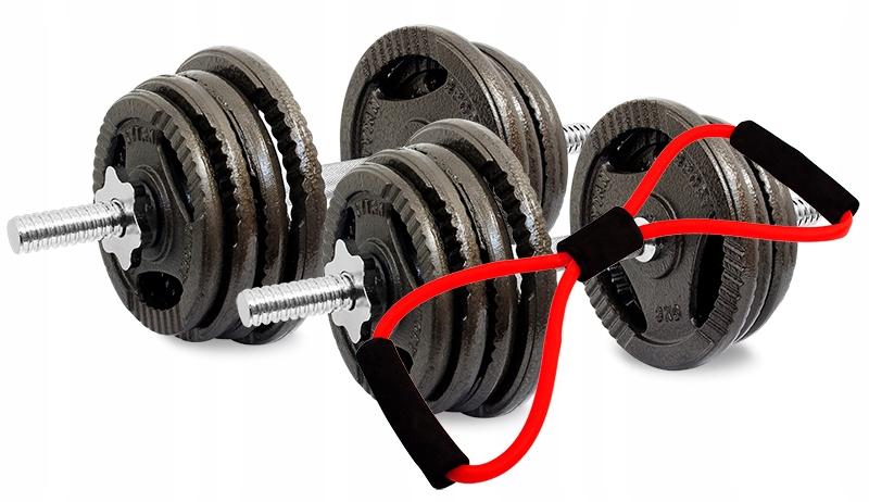 

Hantle Żeliwo Kierownice 2X20 Kg Sztangielki 40KG