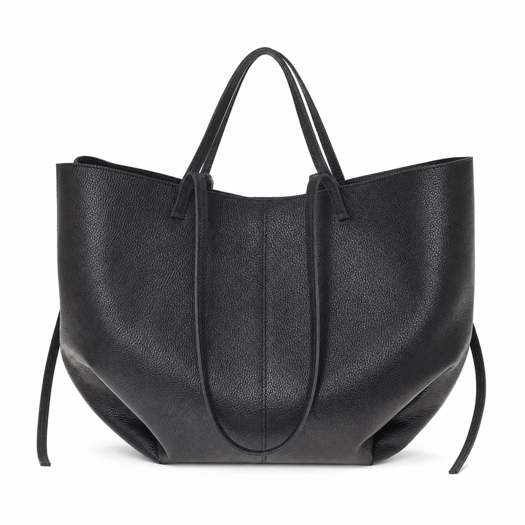 Dámská shopper kabelka Laura Biaggi z přírodní kůže velká A4 černá