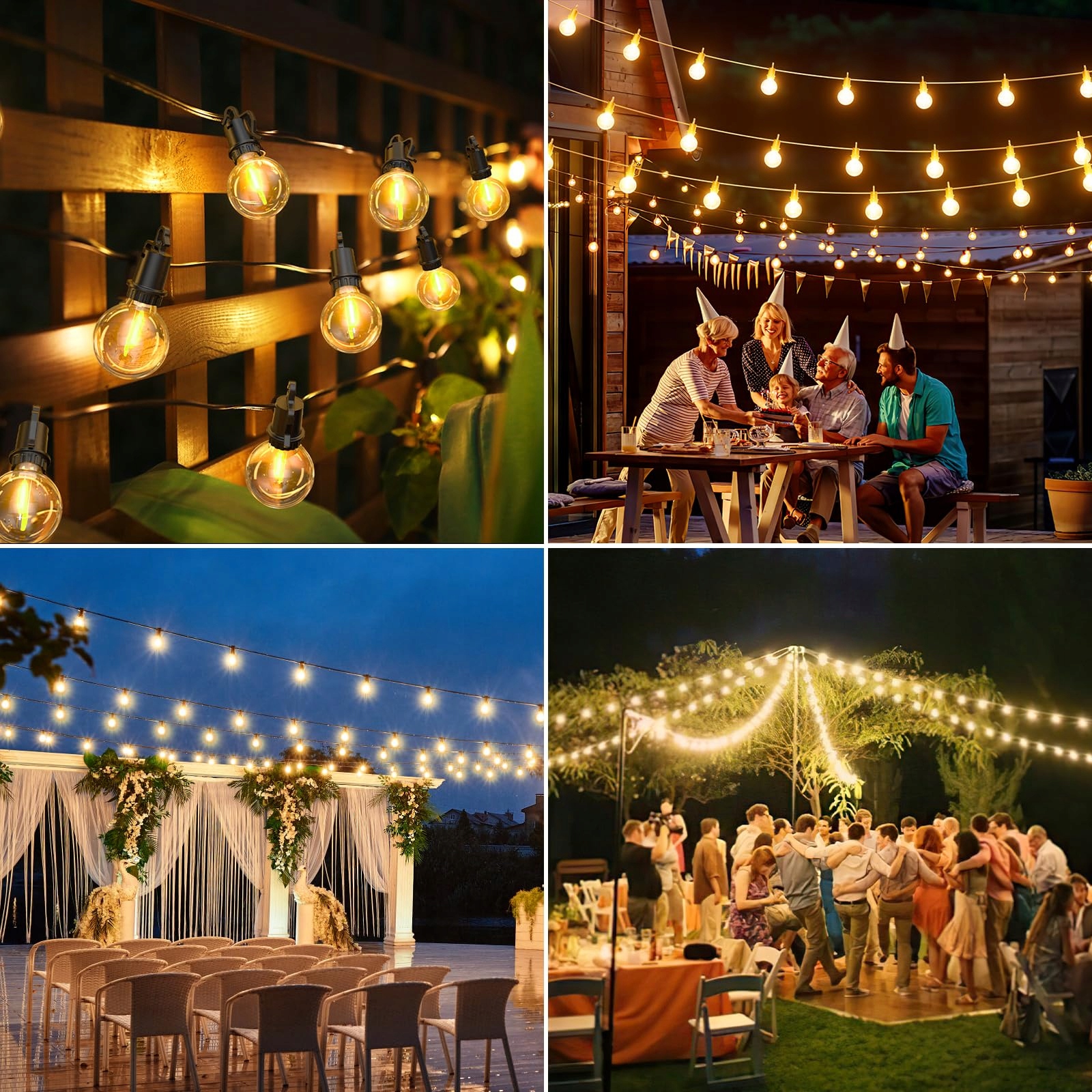 Girlanda LED Zewnętrzna Świetlna Lampki Na Balkon Ogród 32,7M 50 Żarówek — miniatura 6