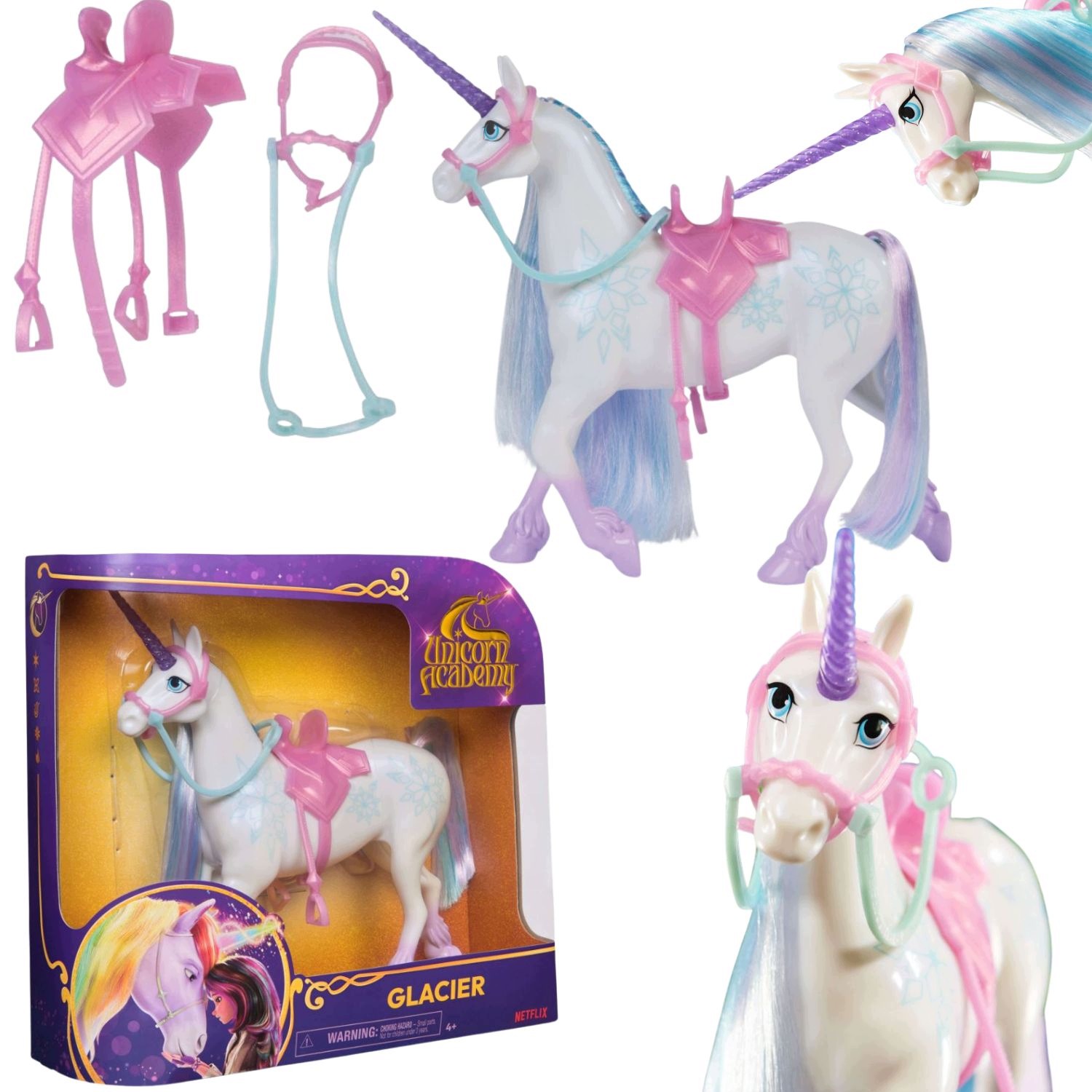 Konik Jednorożec Akademia Jednorożców Duża Figurka Glacier Unicorn Academy