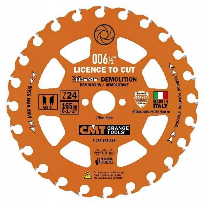 Cmt Piła 165 mm tarcza do cięcia drewna z gwoździami 286.765.24H