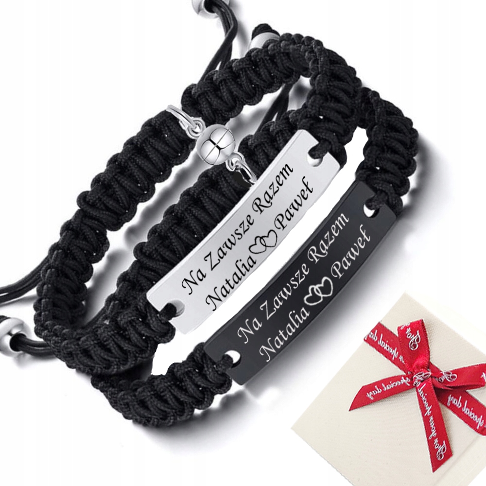 Dla Par Zakochanych Bransoletki Magnetyczne 2w1 Na Magnes Z Grawerem