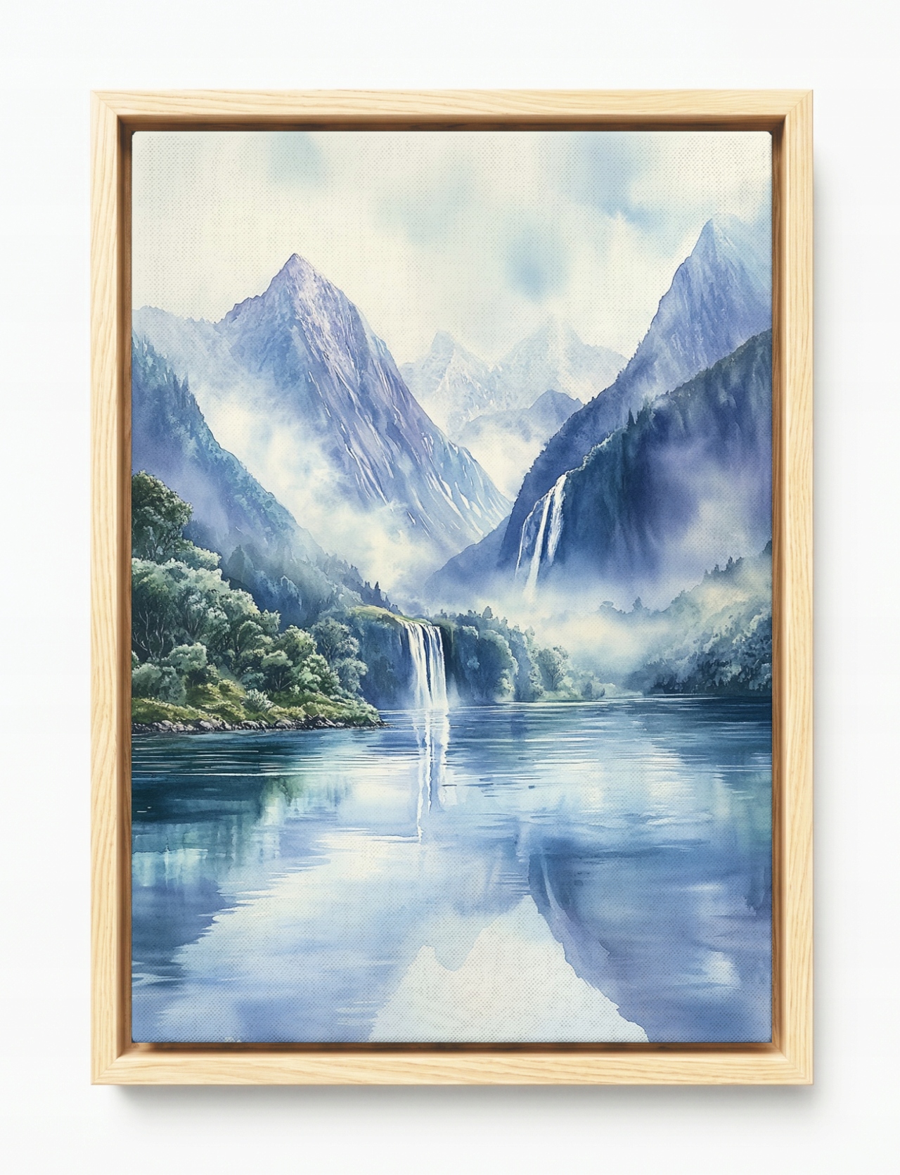 Obraz Rama American Box Krajina Norsko Fiord Hory Vodopád Jezero 40x60