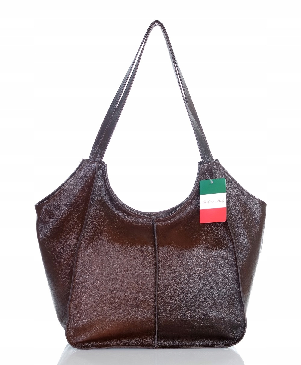 Vera Pelle Velká kožená taška Shopper Bag Praktický interiér Kůže
