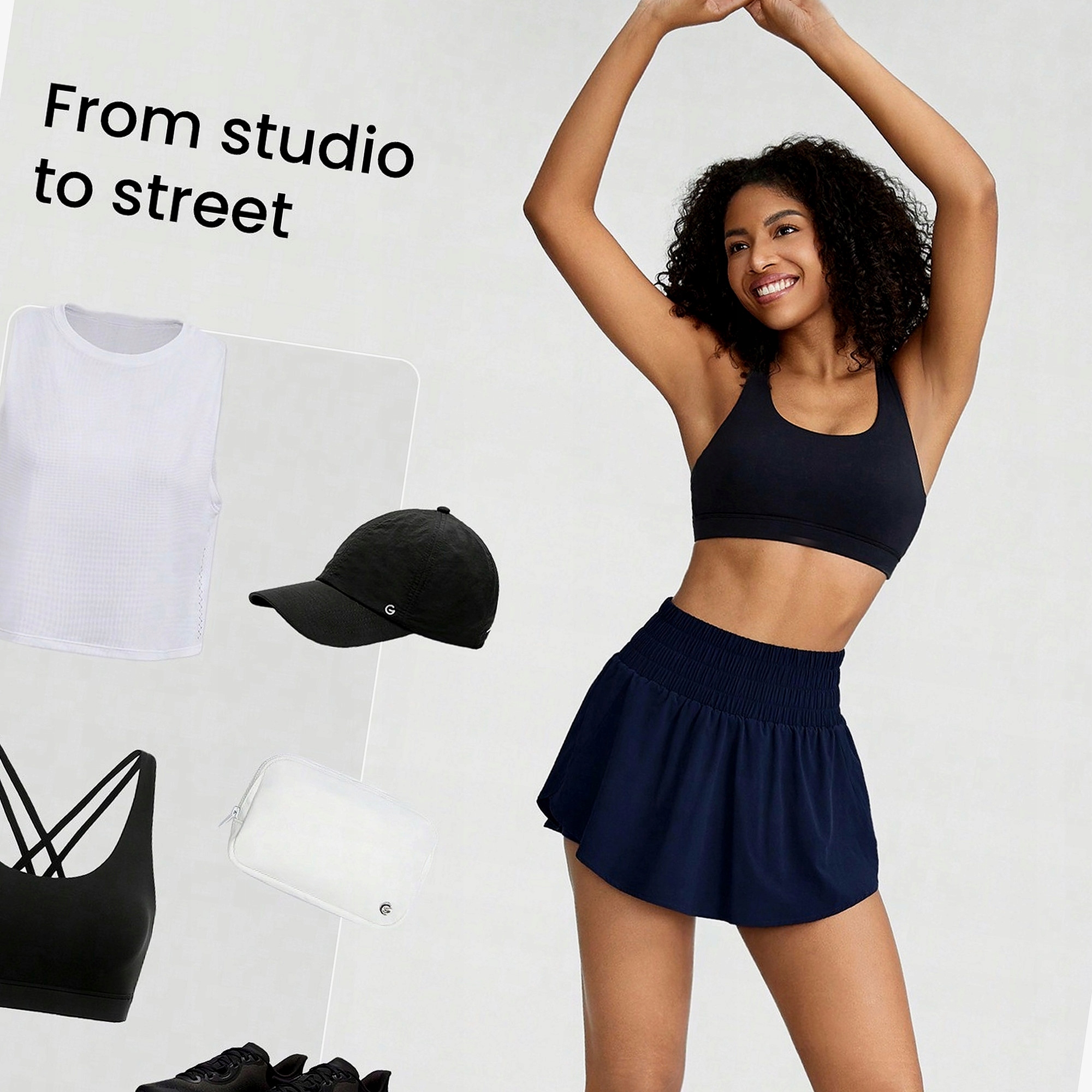 Spódnico-spodenki Ciemnoniebieskie Do Ćwiczeń Wysoki Stan Treningowe XXL