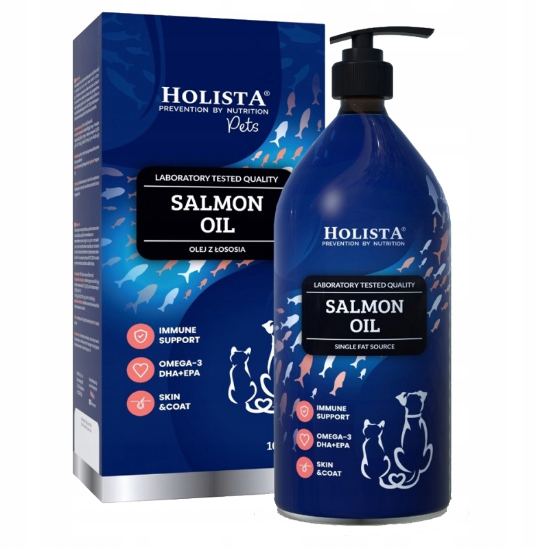 Holista Olej Z Łososia Atlantyckiego Salmon Oil 1000ML Kwasy Omega Epa Dha