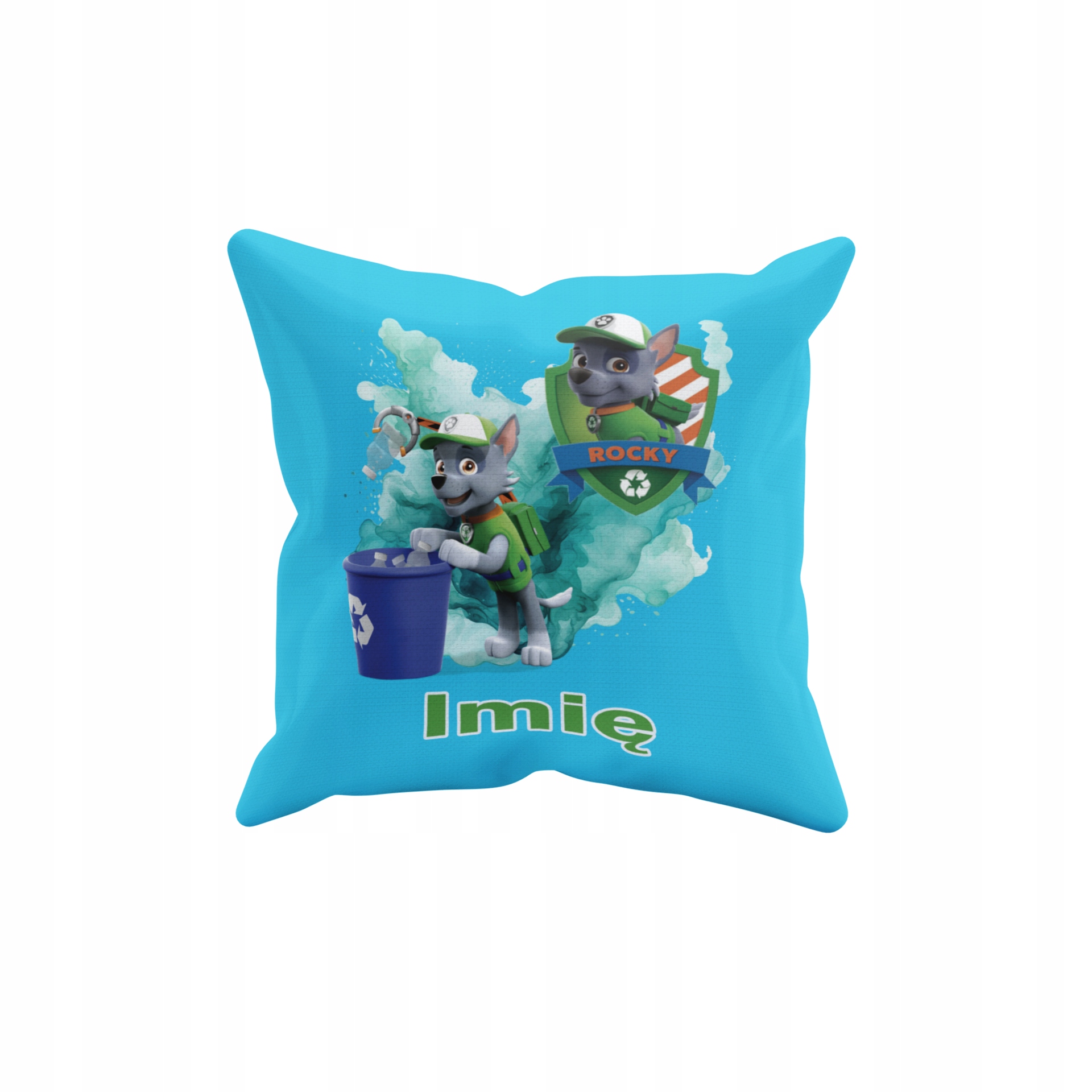 POSZEWKA NA PODUSZKĘ JAŚKA DO PRZEDSZKOLA PSI PATROL ROCKY + IMIĘ GRATIS Waga produktu z opakowaniem jednostkowym 0.5 kg