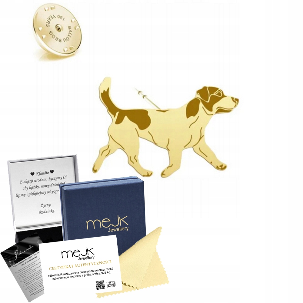 Odznak Zlatý Jack Russell Terrier Krátkosrstý 925 Šperky Dedikace