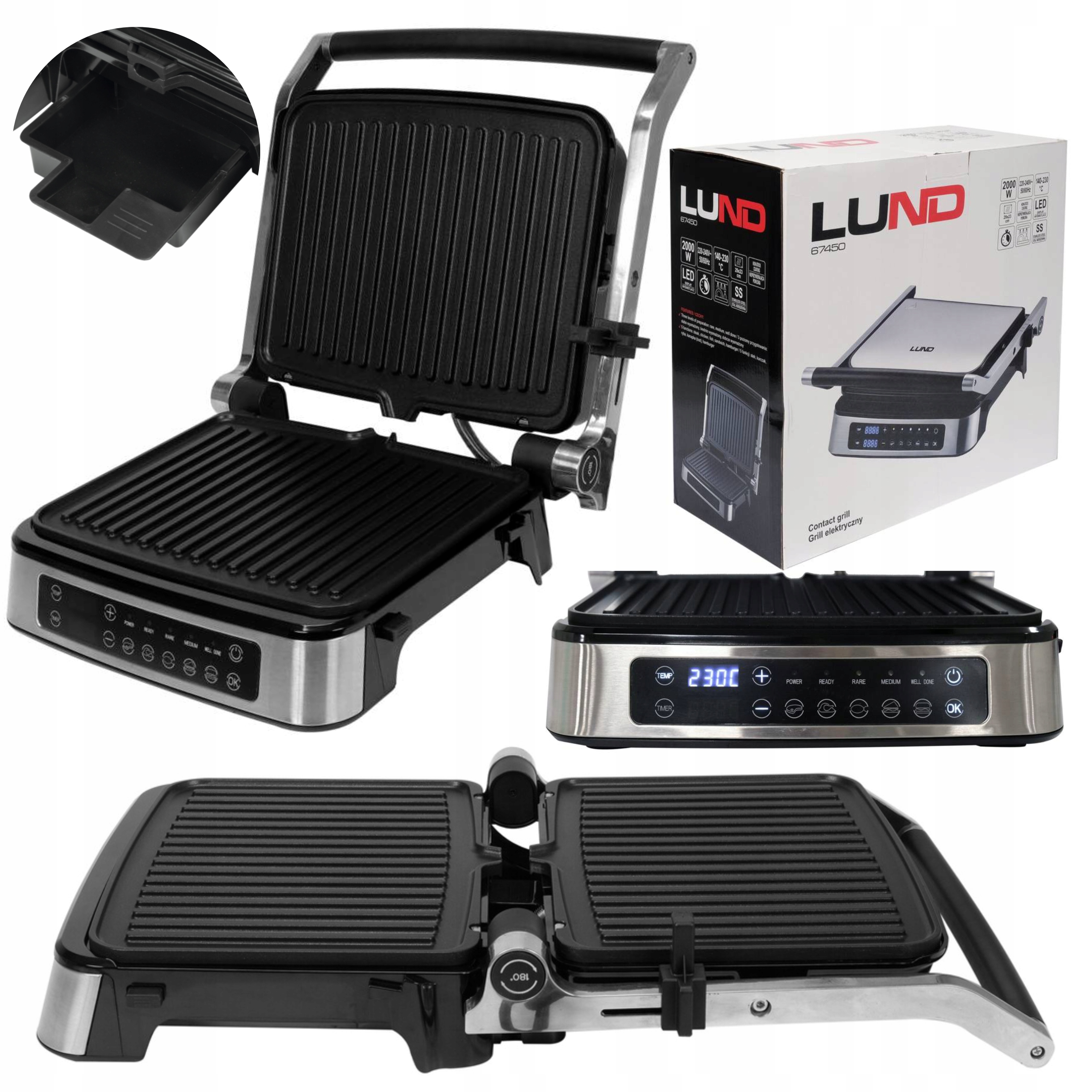 GRILL TOSTER OPIEKACZ ROZKŁADANY WYJMOWANE PŁYTY