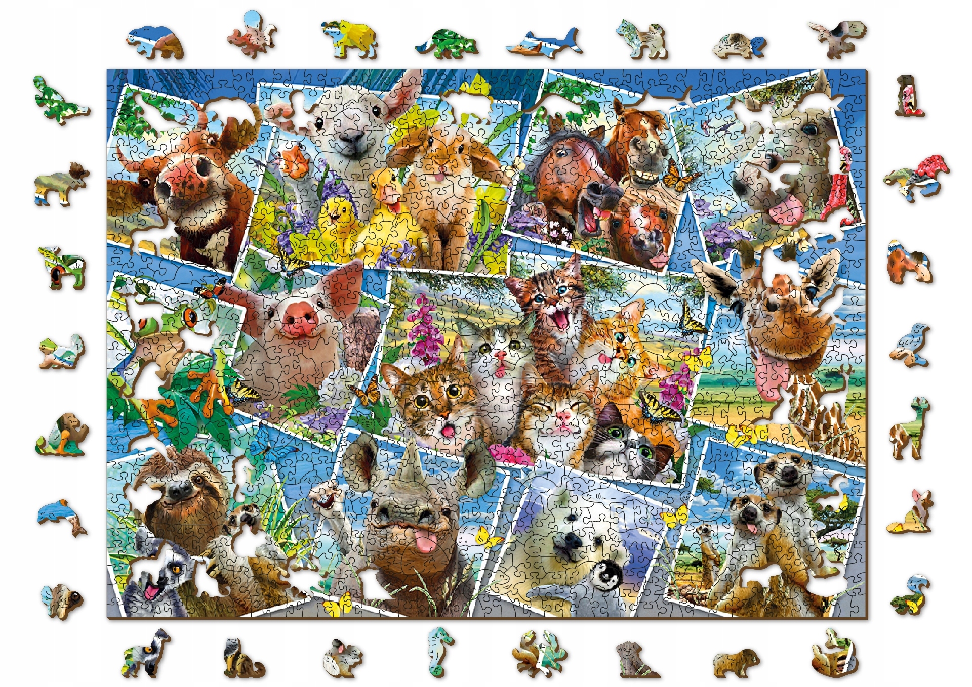 

Drewniane Puzzle 1000 +10 el Selfie zwierzęta