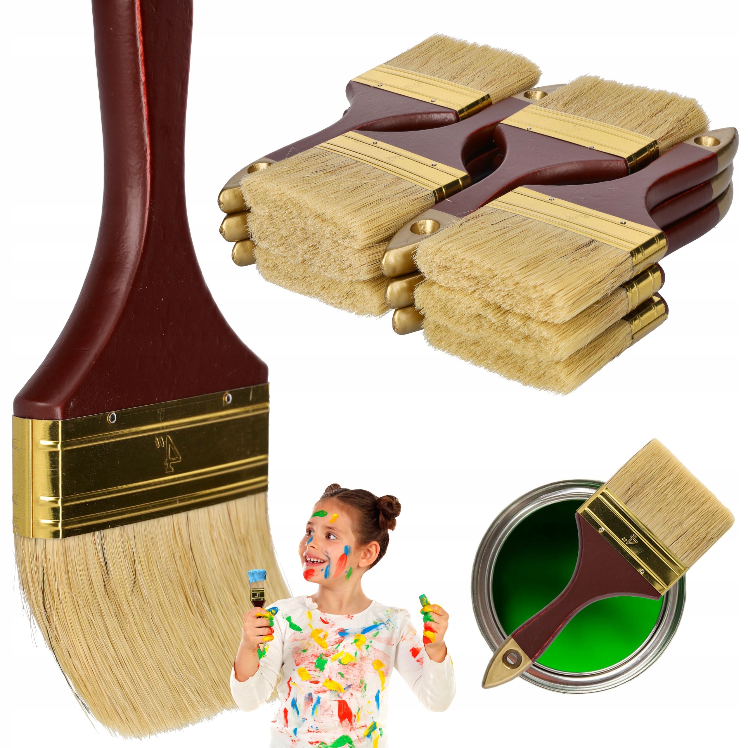 sada štětců 12 Ks Plochých Malířských Štětců Profi 4"