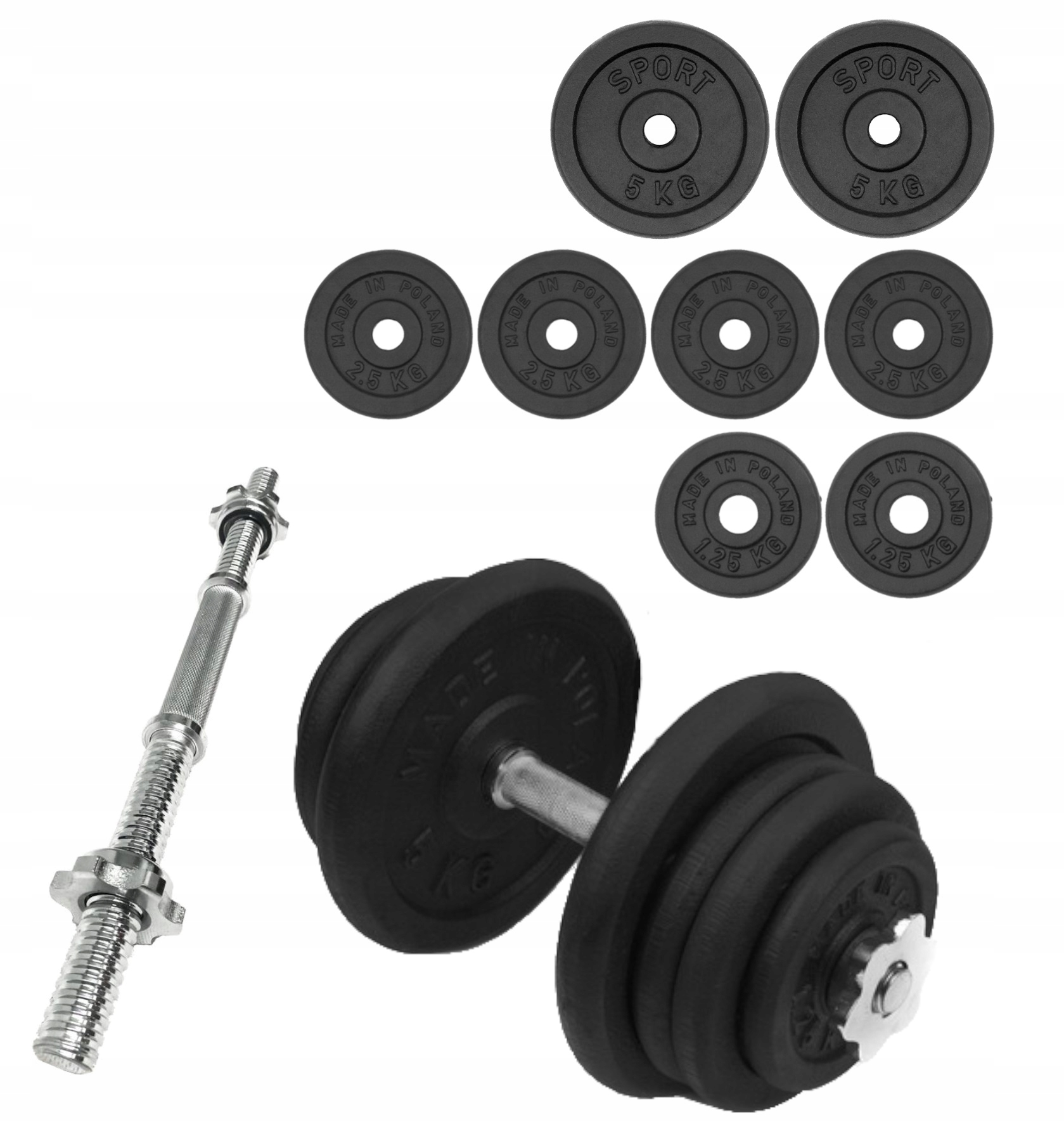 

Hantla Żeliwna 1x25kg hantel 25kg gryf obciążenie