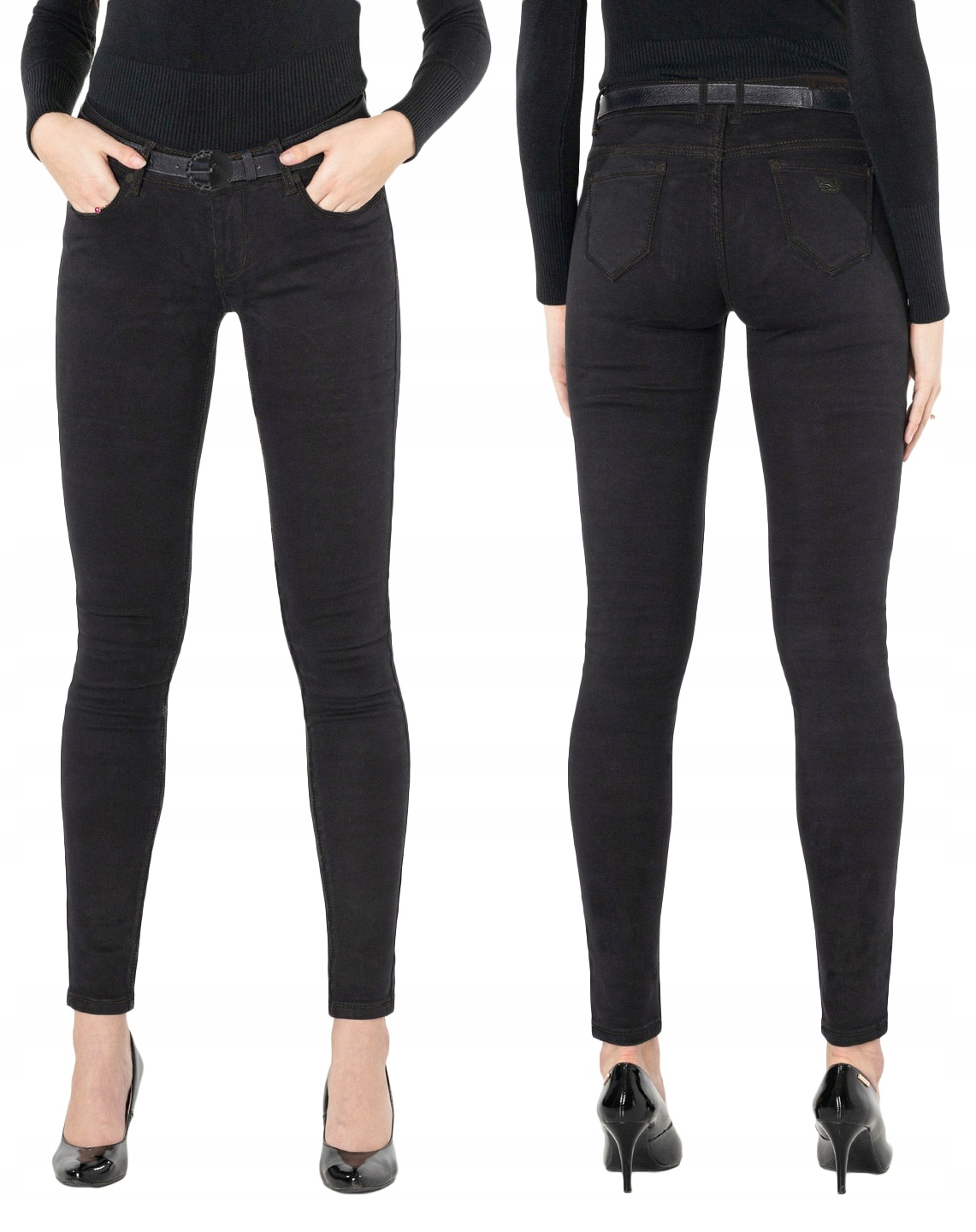 

Ciepłe Spodnie Jeansy Damskie Ocieplane 6181 W 28