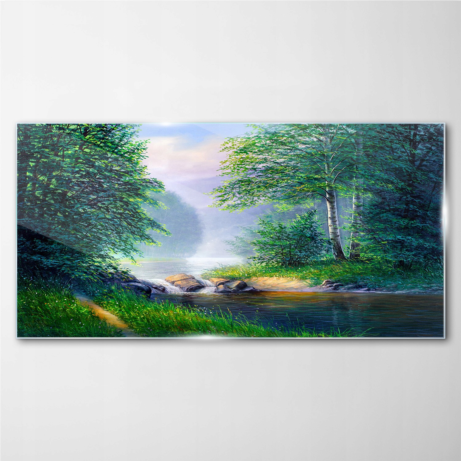 

Foto-obraz szklany Las rzeka krajobraz 140x70 cm